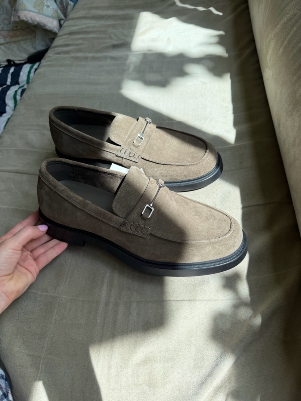ZARA Suede Loafers Men US 10 EU 43 Brown Slip On Dress Shoes NWT